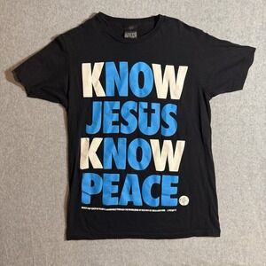 Vintage Not of This World Shirt Black Med NOTW Know Jesus Know Peace 2 Peter 1:2